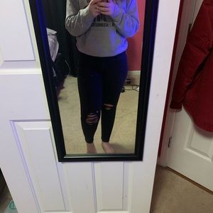 American eagle black ripped jeans